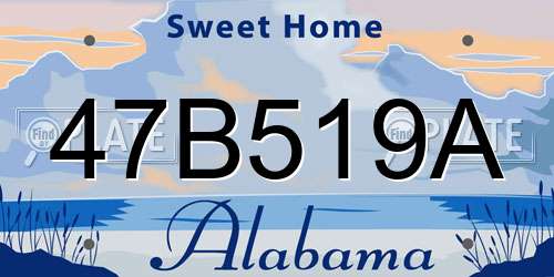 47B519A Alabama License Plate
