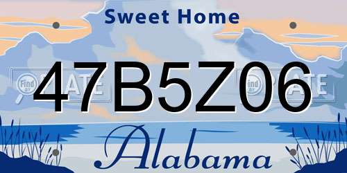 47B5Z06 Alabama License Plate