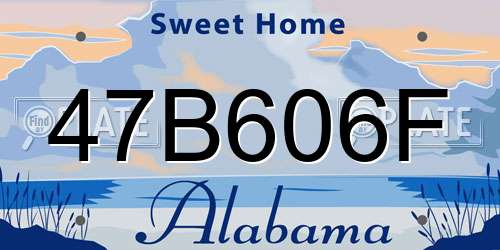 47B606F Alabama License Plate