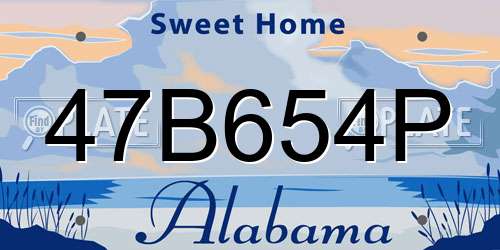 47B654P Alabama License Plate