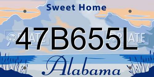47B655L Alabama License Plate