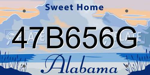 47B656G Alabama License Plate