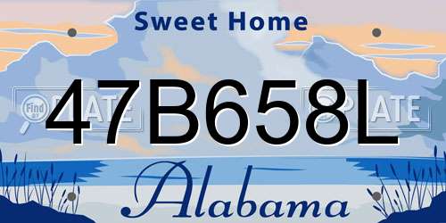 47B658L Alabama License Plate