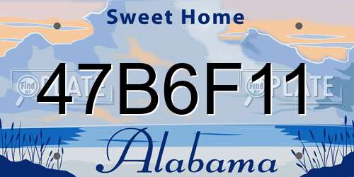 47B6F11 Alabama License Plate