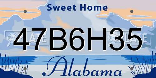 47B6H35 Alabama License Plate