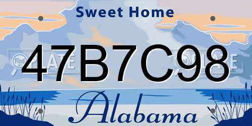 47B7C98 Alabama License Plate