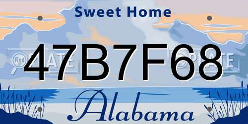 47B7F68 Alabama License Plate