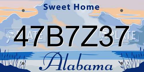 47B7Z37 Alabama License Plate