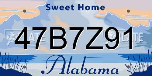 47B7Z91 Alabama License Plate