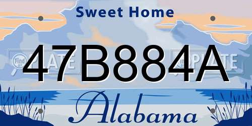 47B884A Alabama License Plate