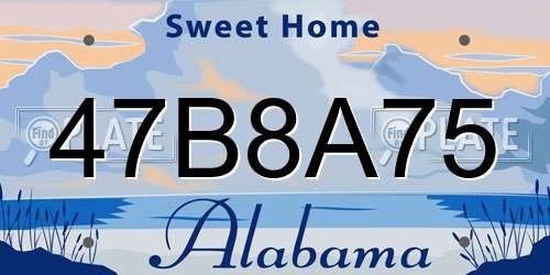 47B8A75 Alabama License Plate