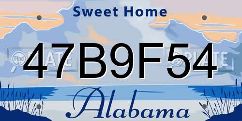 47B9F54 Alabama License Plate