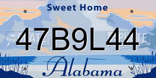 47B9L44 Alabama License Plate