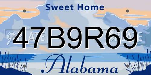 47B9R69 Alabama License Plate