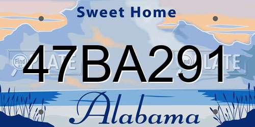 47BA291 Alabama License Plate