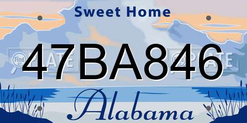 47BA846 Alabama License Plate