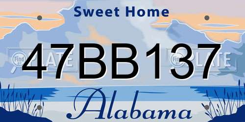 47BB137 Alabama License Plate