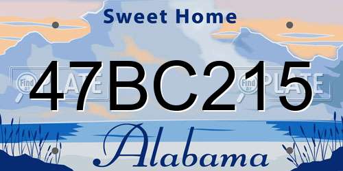 47BC215 Alabama License Plate