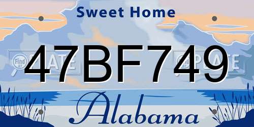 47BF749 Alabama License Plate