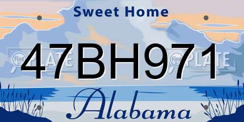 47BH971 Alabama License Plate