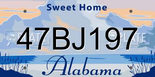 47BJ197 Alabama License Plate