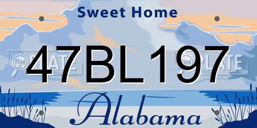 47BL197 Alabama License Plate