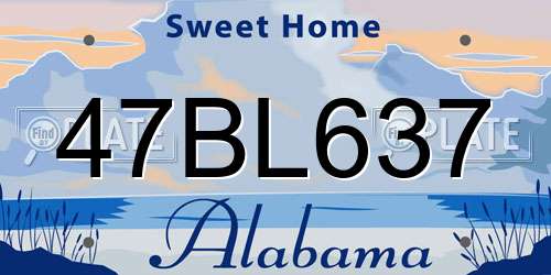 47BL637 Alabama License Plate