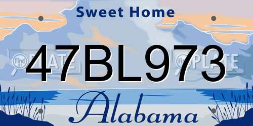 47BL973 Alabama License Plate