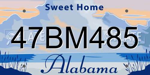 47BM485 Alabama License Plate