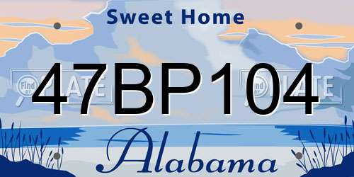 47BP104 Alabama License Plate