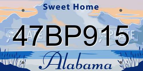 47BP915 Alabama License Plate