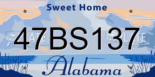 47BS137 Alabama License Plate