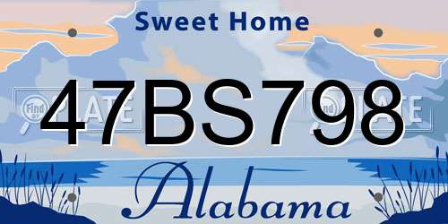 47BS798 Alabama License Plate