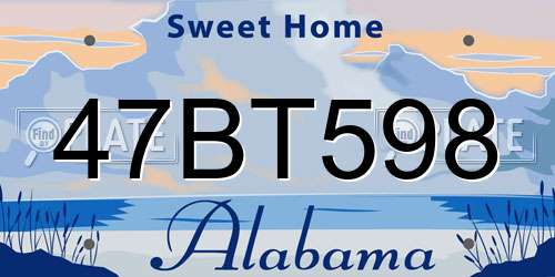 47BT598 Alabama License Plate