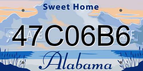 47C06B6 Alabama License Plate