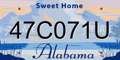 47C071U Alabama License Plate