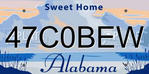 47C0BEW Alabama License Plate