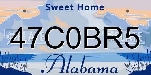 47C0BR5 Alabama License Plate