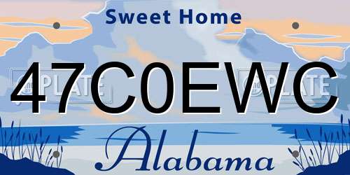 47C0EWC Alabama License Plate