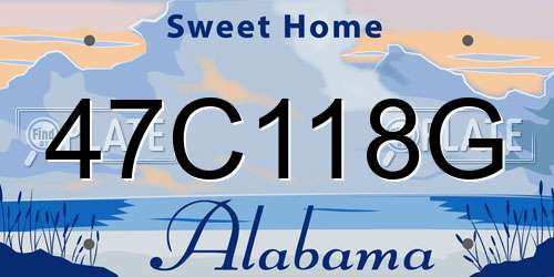 47C118G Alabama License Plate