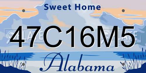 47C16M5 Alabama License Plate
