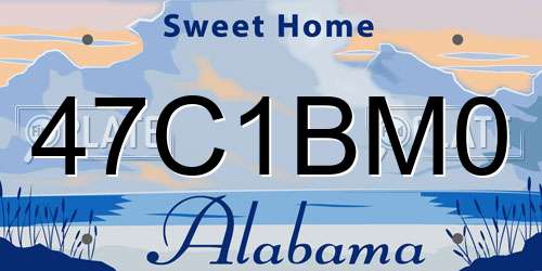 47C1BM0 Alabama License Plate