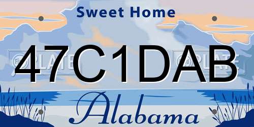 47C1DAB Alabama License Plate