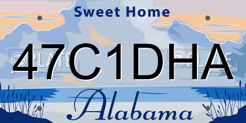 47C1DHA Alabama License Plate