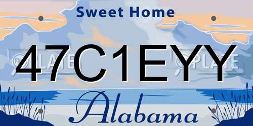 47C1EYY Alabama License Plate