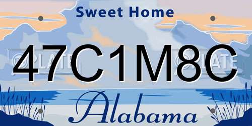 47C1M8C Alabama License Plate