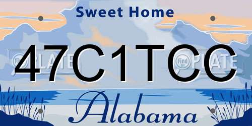 47C1TCC Alabama License Plate