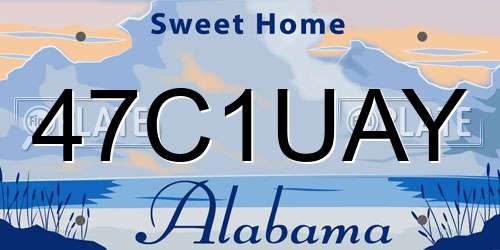 47C1UAY Alabama License Plate