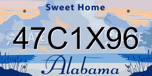 47C1X96 Alabama License Plate