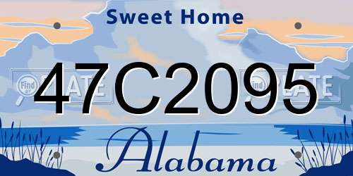 47C2095 Alabama License Plate